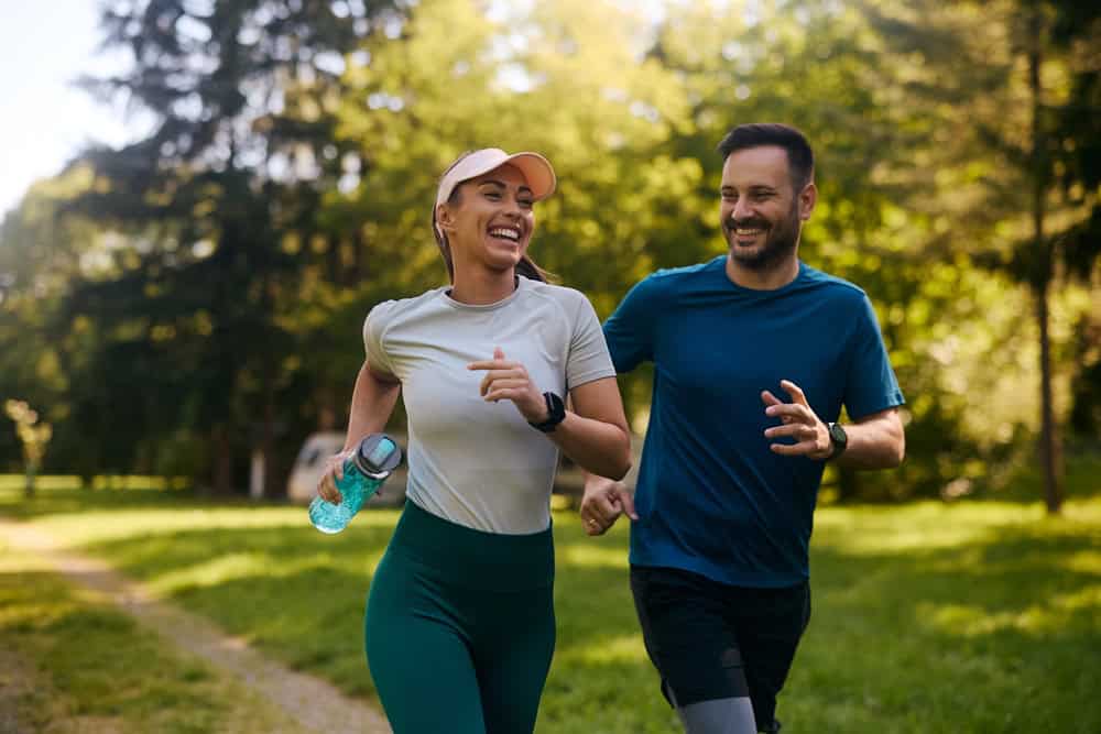Couple with healthy eyes enjoying outdoor activities in Miami, FL